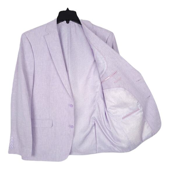 Bar III Men's Slim-Fit 100% Linen Suit Jacket Lavender Solid 40L NWT - Picture 2 of 7
